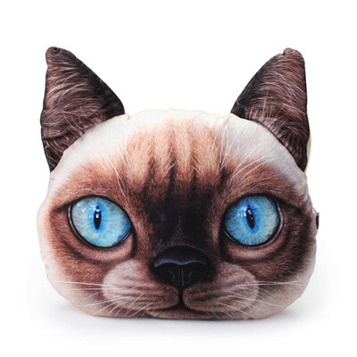 

Cute Plush 3D Animals Head Shape Throw Pillow Meow Star Soft Chair Sofa Bed Cushion Home Office Cafe Decoration 4840 scottish fo