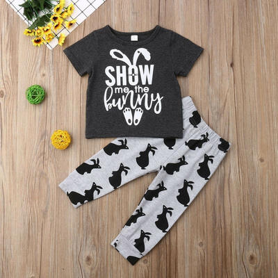 

Toddler Kid Baby Boy Easter Clothes T-Shirt TopsLong Leggings Casual Outfit Set