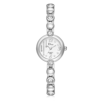 

DS038 Women Small Alloy Bracelet Wrist Watch with Diamonds