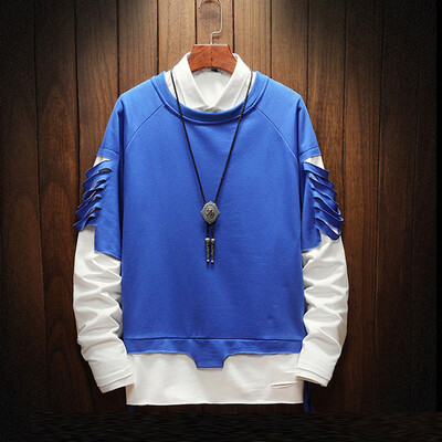 

Toponeto Men Splicing Button Pullover Long Sleeve Hooded Sweatshirt Tops Blouse