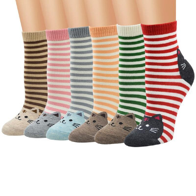 

10 Pairs Novelty Cute Kitten Pattern Casual Design Adult Unisex Funny Sock for Autumn&Winter