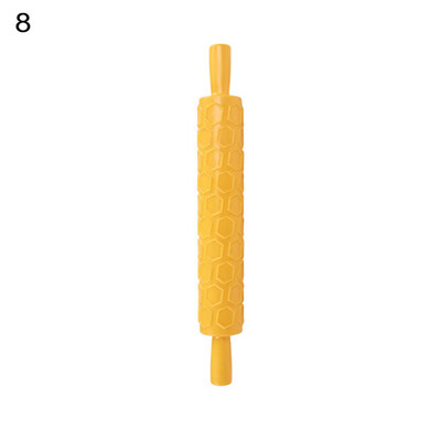 

Lovely Engraved Pattern Plastic Pastry Rolling Pin Roller Kitchen Baking Tool
