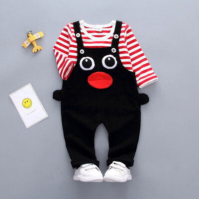 

Toddler Kids Baby Boys Girls Stripe T-shirt TopsCartoon Eyes Pants Set Outfits