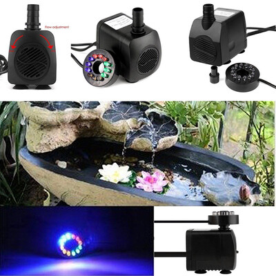 

〖Follure〗Submersible Water Pump with 12 LED Light for Fountain Pool Garden Pond Fish