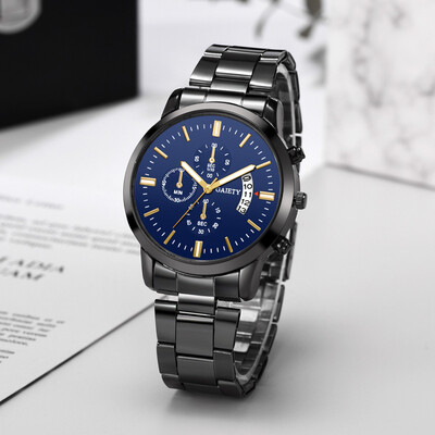 

Gobestart New Luxury Men Fashion Stainless Steel Calendar Multi Needle Sports Quartz Watch