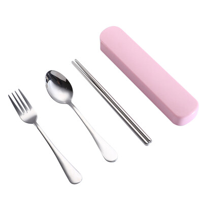 

Toponeto 3 Pcs Portable Chopsticks Fork Spoon Travel Cutlery Set Portable Travel Silverwa