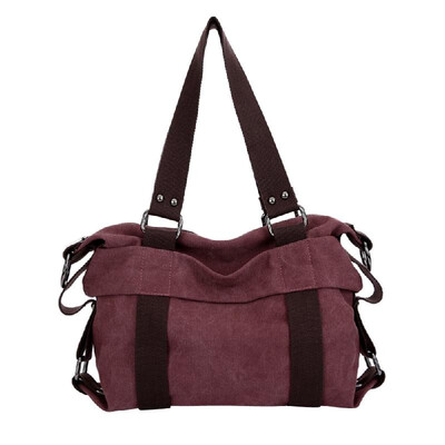 

Women Canvas Crossbody Bag Handbag Contrast Splicing Zipper Multi-Pocket Large Capacity Shoulder Tote Bag