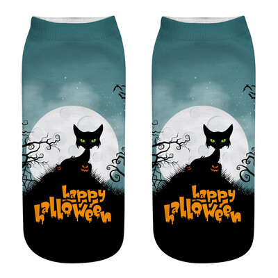 

19 Style New Fashion Halloween Socks 3D Print Unisex Halloween Pattern Print Socks Breathable Stretchy Boat Socks