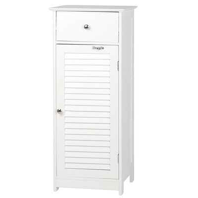 

Bathroom Storage Floor Cabinet Bathroom Cabinet free standing with Single Drawer&ShelfWhite
