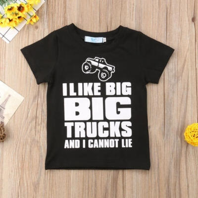 

Summer Toddler Kids Baby Boy Girl Short Sleeve Letter Print Tops T-shirt Clothes