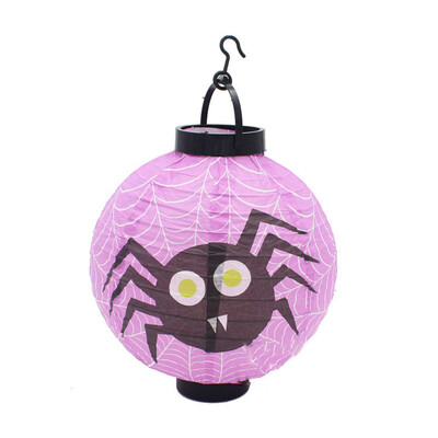 

〖Follure〗Vintage Halloween Festival Party Decor LED Pumpkin Spider DIY Paper Lantern