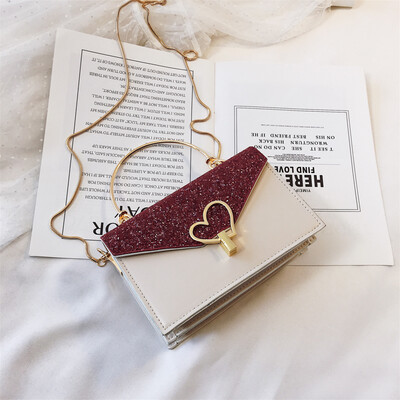 

Ins Red Sequin Chain Bag Women 2019 New Korean Joker Single Shoulder Small Square Bag Handheld Messenger Bag