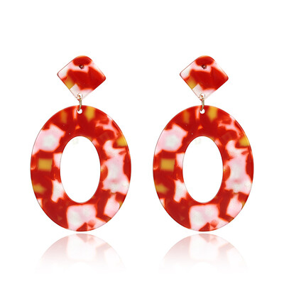 

Acrylic Earrings 2019 Big Statement Earrings for Women Resin Oval Square Geometric Drop Dangle Earrings Bohemian Jewelry Gift
