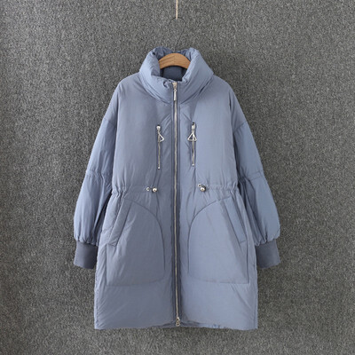 

Winter 2018 new thickened down jacket size for womens windproof threaded sleeves thickened stand-up collar jacket trend