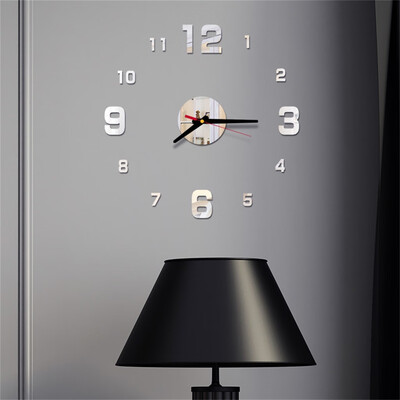 

JPGIF 3D DIY Roman Numbers Acrylic Mirror Wall Sticker Clock Home Decor Mural Decals