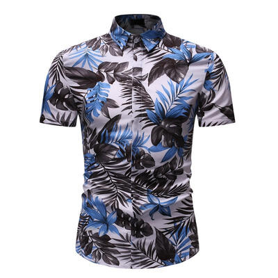 

Mens Shirt Summer Fashionable Casual Floral Printed Short Sleeve Shirts