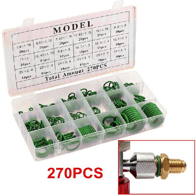 

Rubber O-Ring 270Pcs R134A Car Airconditioning Sealing Set Rubber O-Ring Washer Seals with Plactics Box Kit