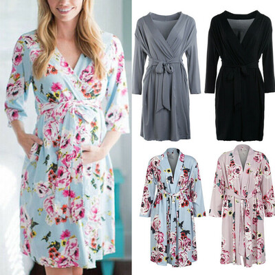 

Fashion Women Lingerie Maternity Breastfeeding Bath Robe Pyjamas Nightwear