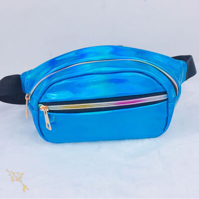 2018 New Style Fashion Womens Fanny Pack PU Laser Purse Zipper Waist Sequine Bag Hip Bag Punk Solid