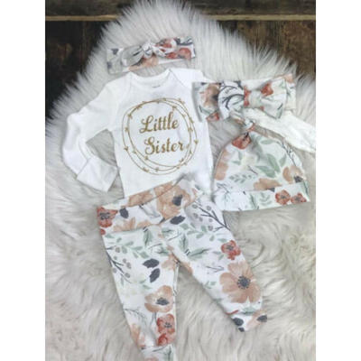

Newborn Baby Girl Clothes Little Sister Romper Floral Leggings Pants Outfits Set