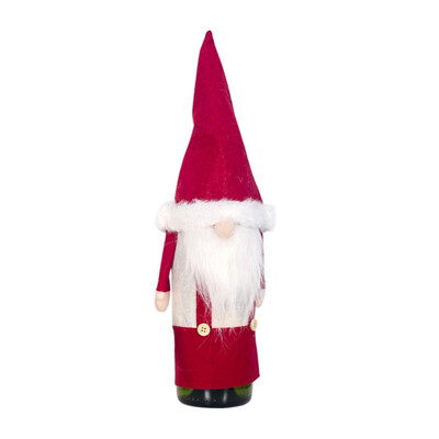 

Christmas Drawstring Decorative Wine Bottle Bags Cover for Ornaments Holiday Dinning Table Decor Party Xmas Festival