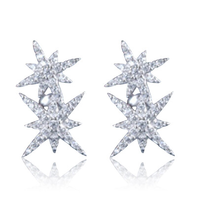 

Hot Fashion Brincos Girls Earing Bijoux Sliver Color Snowflake Stud Earrings For Women Wedding Jewelry Earings Wholesale