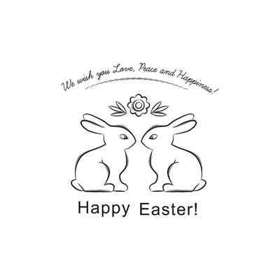

〖Follure〗Happy Easter Rabbit Vinyl Decal Art Wall Sticker DIY Home Room Decor