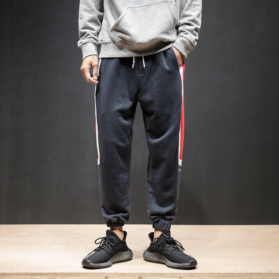 

Gobestart Chinese New Style Mens Hip-Hop Loosen Contrast Color Loose Casual Sweatpants