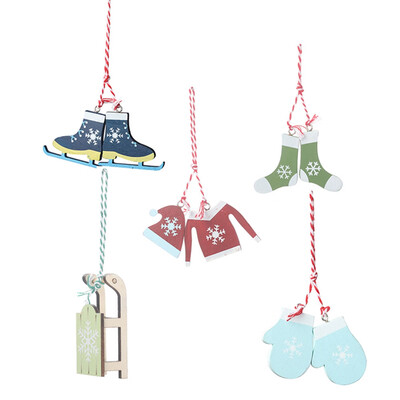 

Wooden Painted Little Car Christmas Pendant Creative Christmas Tree Drop Ornaments Window Display Xmas Party Decor Kids Gift Toy