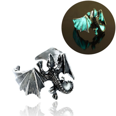 

Luminous Flying Dragon Adjustable Ring Handmade Fantasy Dragon Jewelry Gift