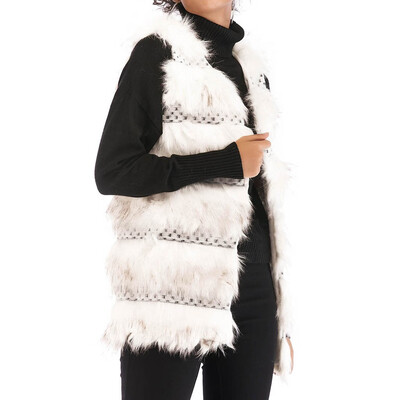 

Tailored Fashion Women Casual Loose Solid Color Sleeveless Cardigan Plush Vest Tops