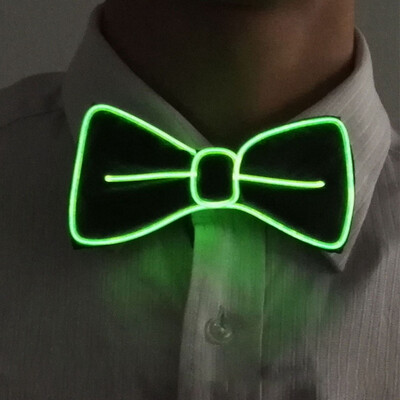 

New Hot Men LED Wire Necktie Bowtie Luminous Flashing Light Up Bow Tie For Club Party Wedding Halloween
