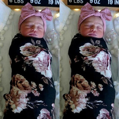 

USA Soft Cotton Infant Swaddle Muslin Blanket Baby Floral Wrap Swaddling Blanket