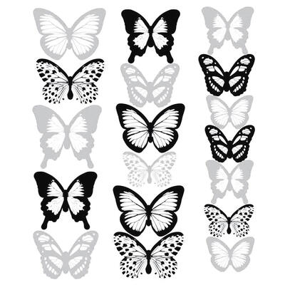 

18pcslot 3D Butterflies Wall Sticker Bedroom Background Decal Home Decor