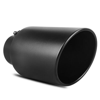 

5 Inch Inlet Black Exhaust Tip5"x8"x15" Black Powder Coated Stainless Steel Exhaust Tip