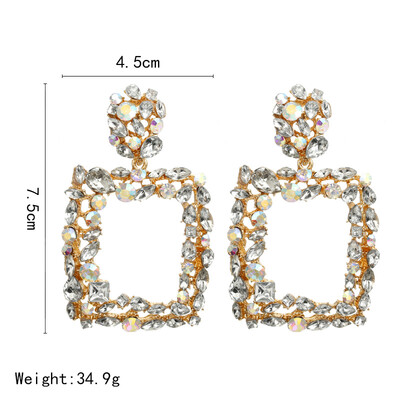 

F32 Multi Designs Wholesale Fashion Jewelry Women Metal Vintage Statement Clear Crystal Drop Earrings For Women Metal Earring