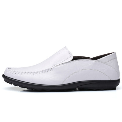 

YONGHENGMEILI Genuine leather mens soft bottom peas shoes 7138