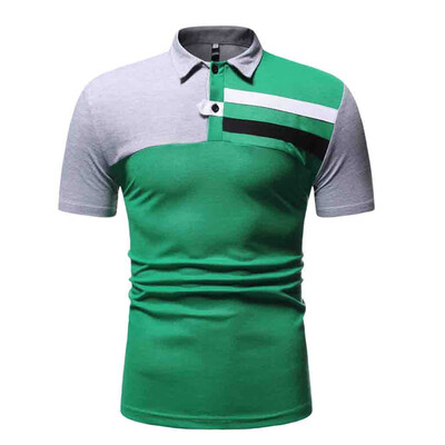 

Toponeto Fashion Mens Casual Mixing Colour Slim Fit Short Sleeve Sports Shirt Top Blouse