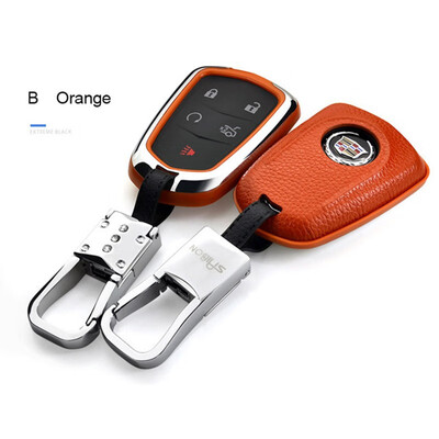 

Top Layer Leather Car Key Case for Cadillac Copaci SRX XTS ATS- Copac SLS Car Key Cover Shell Car Keychain Car Accessories