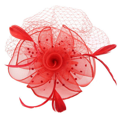 

Wedding Races Party Hair Clip Net Hat Bride Cones&Feathers Occasion