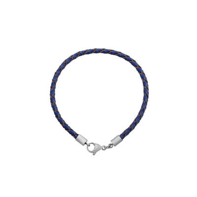 

Braided Leather Cord Bracelet Makings with 316 Stainless Steel Lobster Claw Clasps Blue 130x3mm