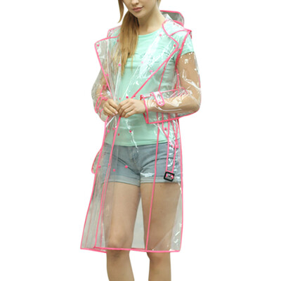 

Toponeto Womens Rain Jacket Outdoor Belt Waterproof Windproof Coat Outwear