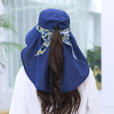 

Sun hat women spring summer beach hat sun hat cap cover face big along the bike can fold empty top sun hat