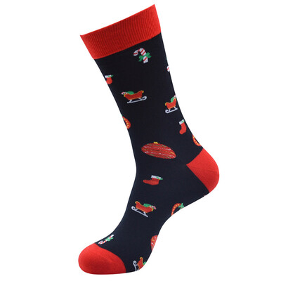 

Gobestart Casual Work Business Socks 3D Christmas Santa Elk Printing Medium Sports Socks