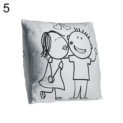 

Double-sided Print Black White Couple Pillow Case Cushion Cover Sofa Bed Decor