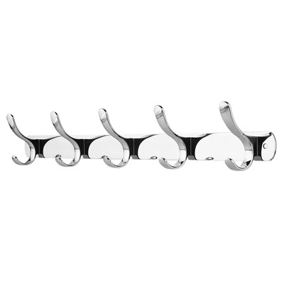 

Wall Mounted Space-saving Hook Rail Multifunctional Hanging Hook Stainless Steel Hooks Coat Robe Clothes Towel Hook Rack with 5 Ho