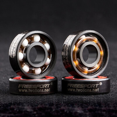 

FREESPORT 8pcs 608 Generic Hybrid Ceramic Bearing Skateboard Roller Skating Bearings with Ceramic Beads&Sealing Covers