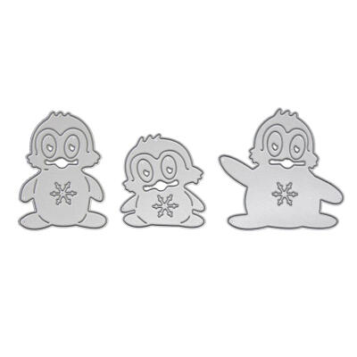 

3pcs Metal Cutting Dies Cute Penguin Pattern Stencil Craft Decor Scrapbook