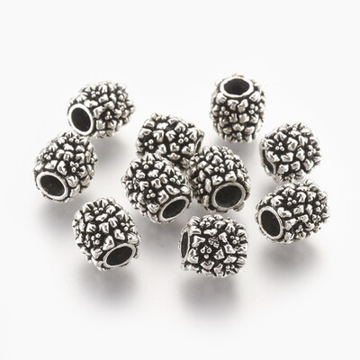

Alloy European Beads Large Hole Beads Barrel Antique Silver 115x115mm Hole 5mm