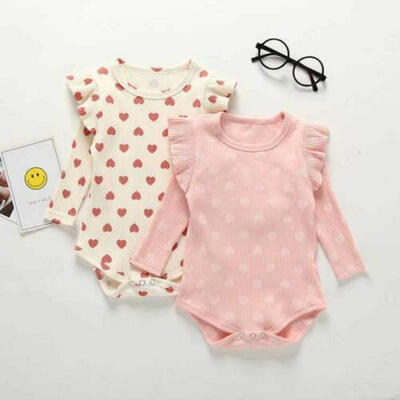 

Newborn Infant Baby Girls Floral Print Ruffles Romper Bodysuit Outfits Clothes